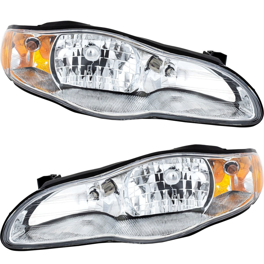 Headlight Set For 2000-2005 Chevrolet Monte Carlo Left and Right With Bulb 2Pc