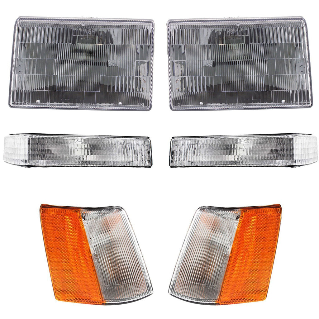 Headlight Kit For 93-96 Jeep Grand Cherokee With Corner Light Turn Signal Light