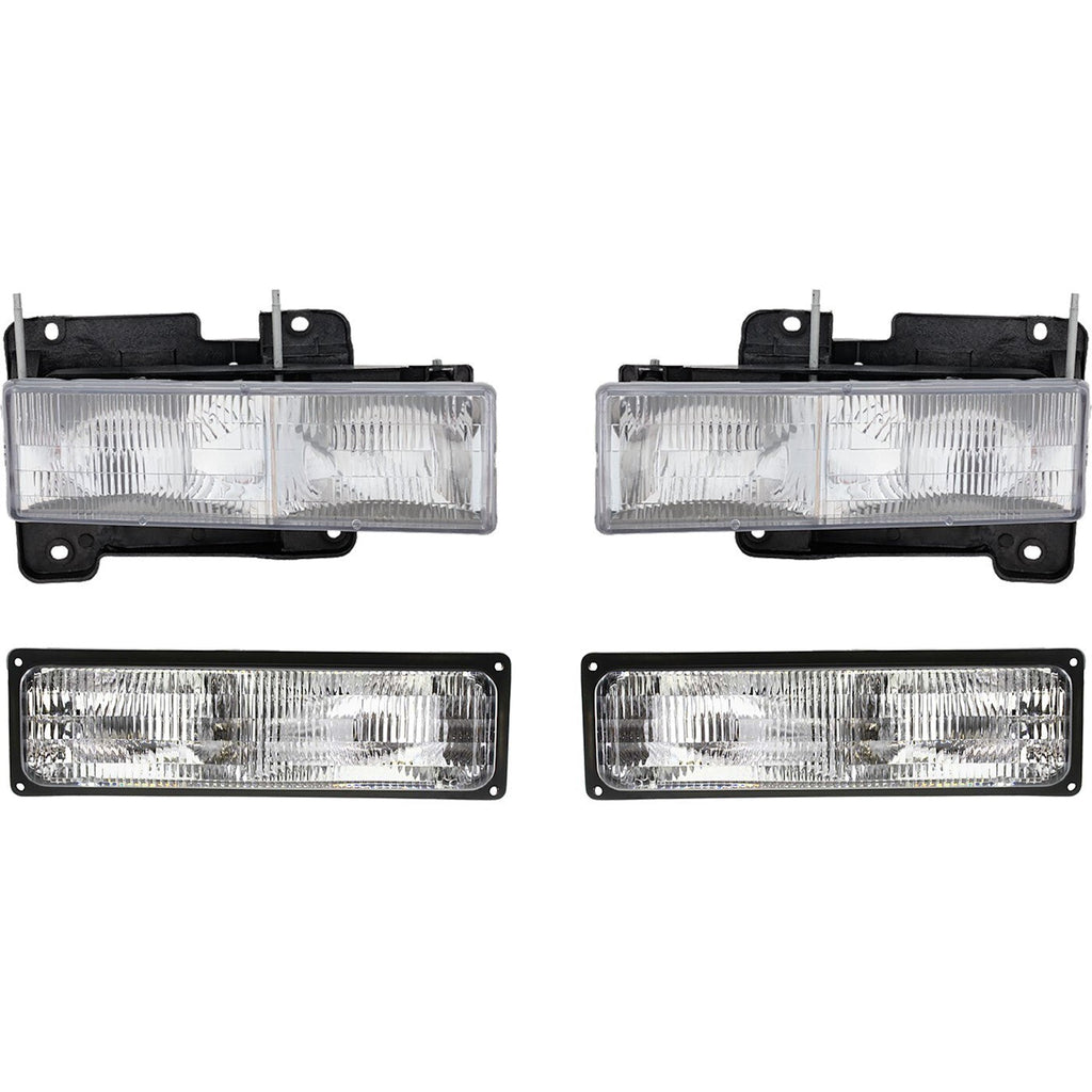 Headlights Headlamps & Parking Corner Signal Light Set Kit for Chevy GMC Truck