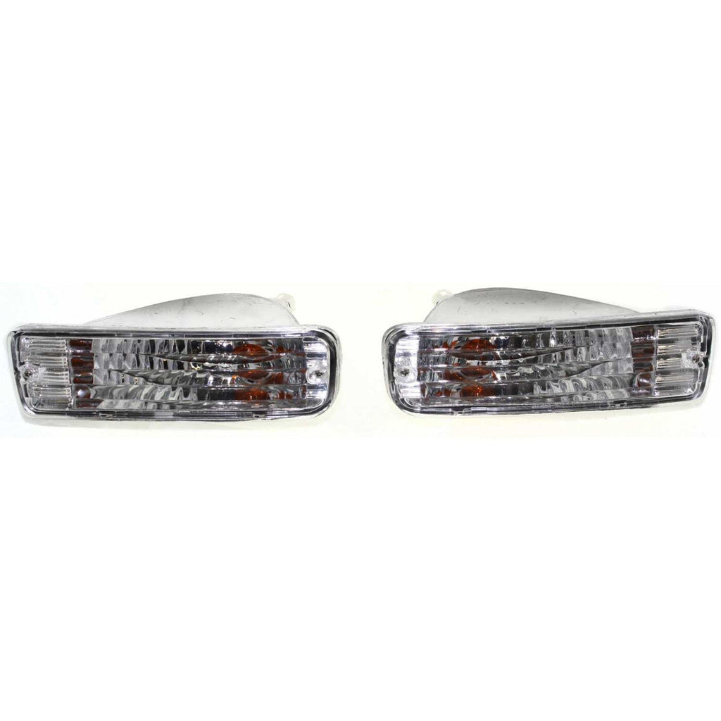 Turn Signal Light Set For 96-98 Toyota 4Runner with Bulb Front Diamond Design