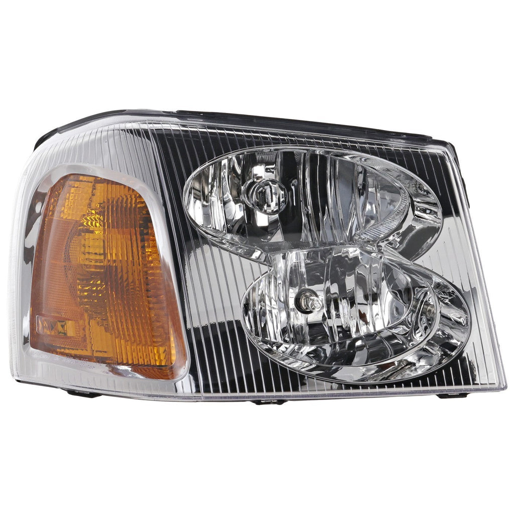 Driver and Passenger Side Headlights For GMC Envoy 2002-2009 Halogen with Bulbs