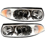 Driver and Passenger Side Headlight For Buick LeSabre 2000-2005 Halogen w/ Bulbs