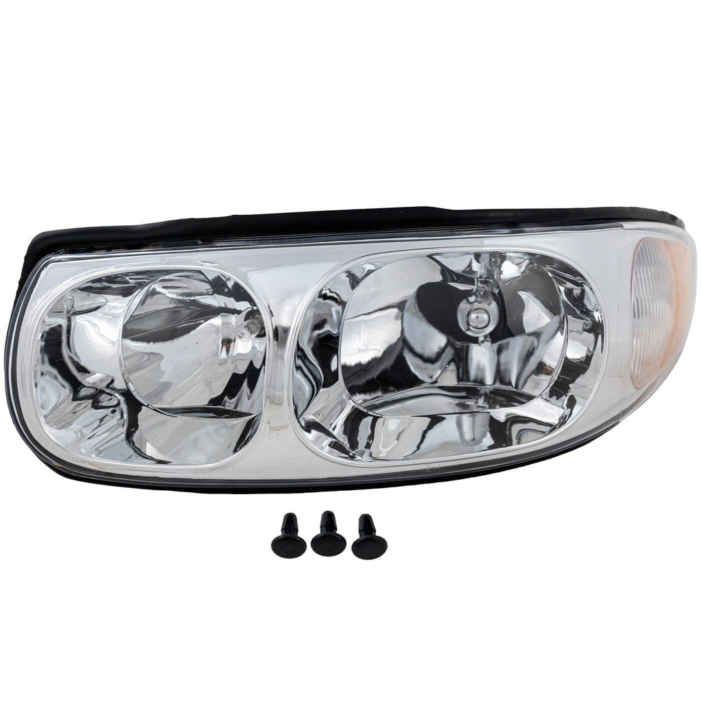 Driver and Passenger Side Headlight For Buick LeSabre 2000-2005 Halogen w/ Bulbs