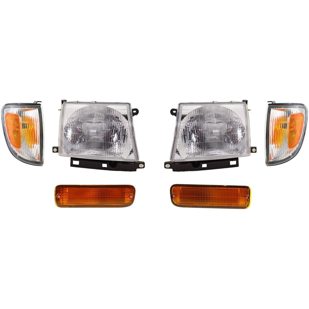 Headlight Kit For 97-00 Toyota Tacoma Left and Right Rear Wheel Drive with bulbs