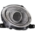 Headlight Set For 2012-2019 Fiat 500 Left and Right With Bulb 2Pc