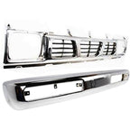 Bumper Kit For 1996-1997 Nissan Pickup Front Chrome with Grille Assembly