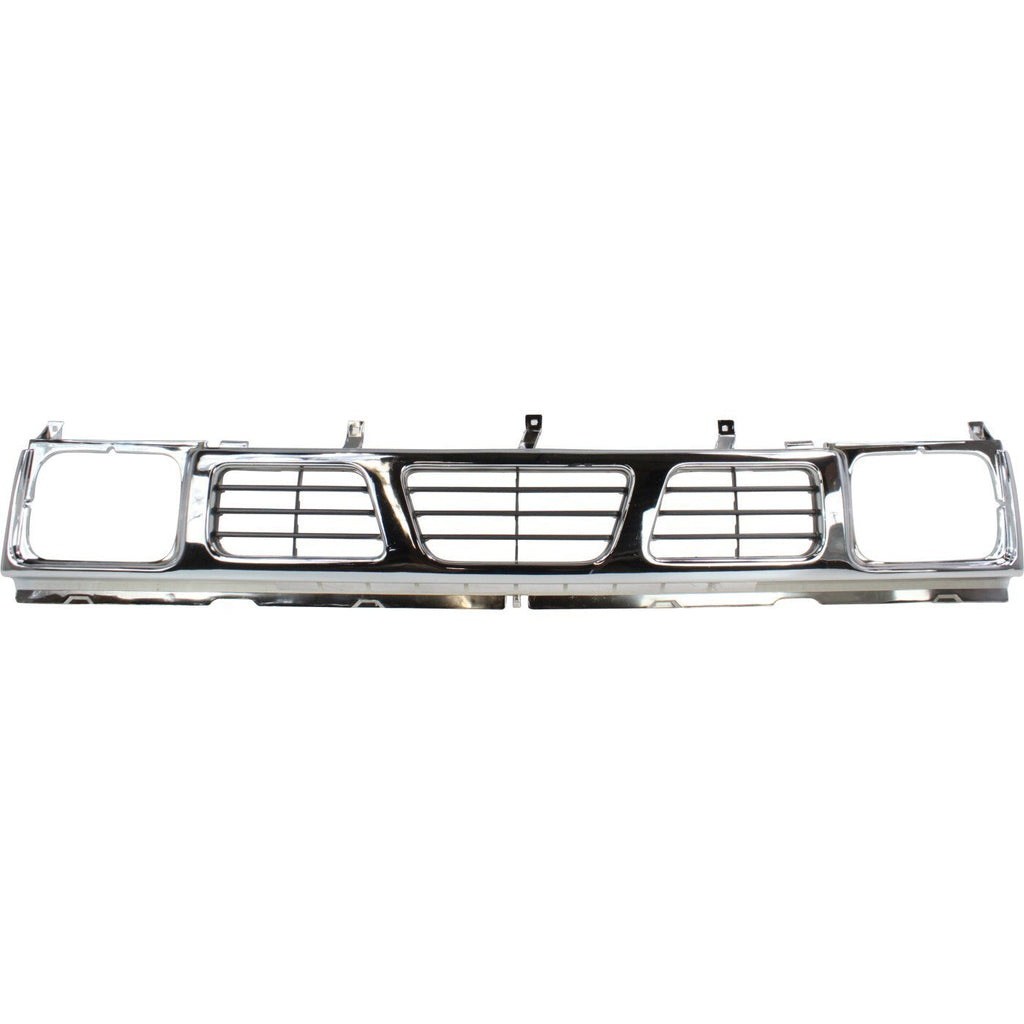 Bumper Kit For 1996-1997 Nissan Pickup Front Chrome with Grille Assembly