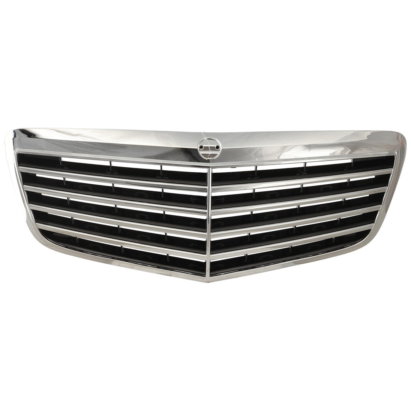 Grille For 2007-2009 Mercedes Benz E350 E550 Chrome Shell w/ Black Insert