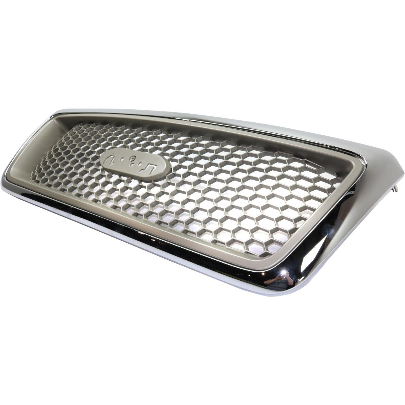 Grille For 2004-2008 Ford F-150 Chrome Shell w/ Beige Insert Plastic