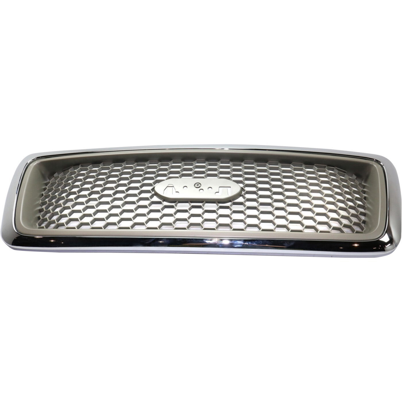 Grille For 2004-2008 Ford F-150 Chrome Shell w/ Beige Insert Plastic