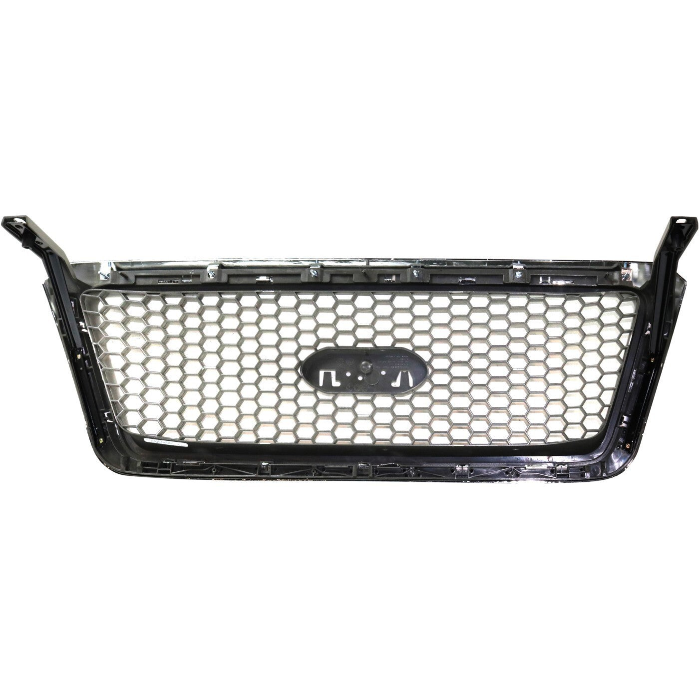 Grille For 2004-2008 Ford F-150 Chrome Shell w/ Beige Insert Plastic
