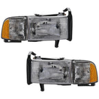 Headlight Set For 1994-2002 Dodge Ram 1500 Ram 2500 Ram 3500 With Corner Light
