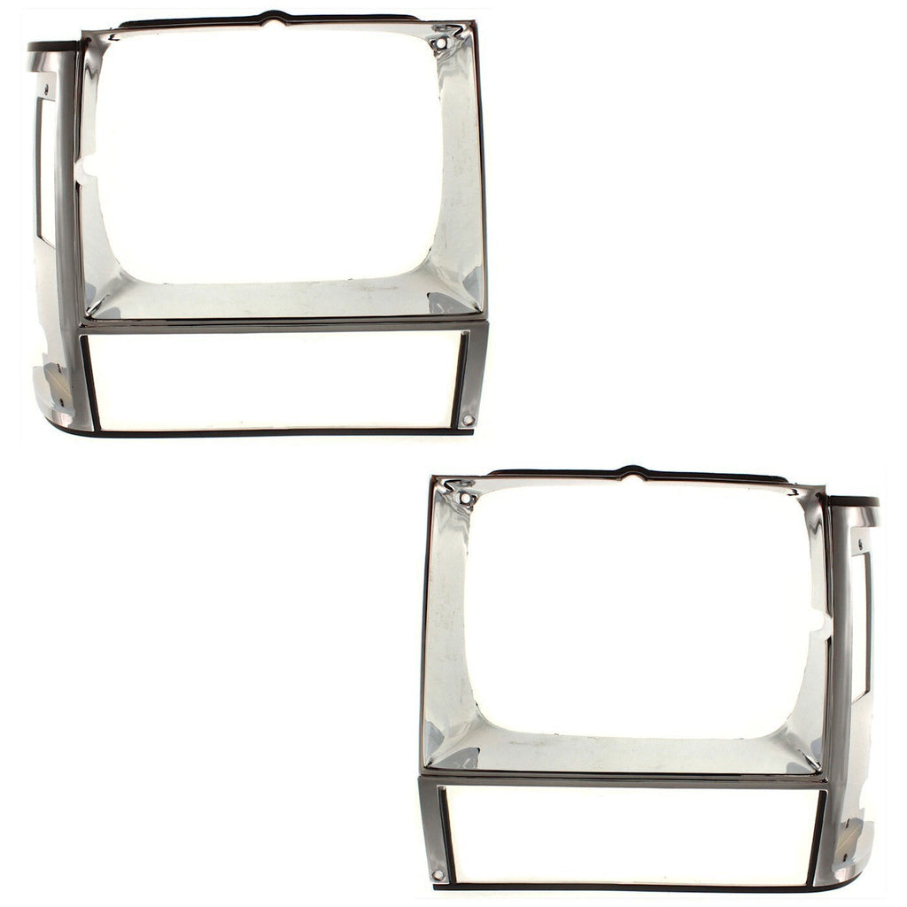 Head light Headlight Doors Headlamp Bezels Set of 2  Driver & Passenger Pair