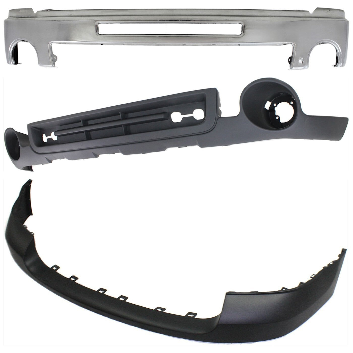 Bumper Face Bars for GMC Sierra 3500 HD 2500 Heavy Duty 2007-2010