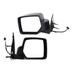 Power Mirror Set For 2008-2012 Jeep Liberty Textured Black Manual Folding