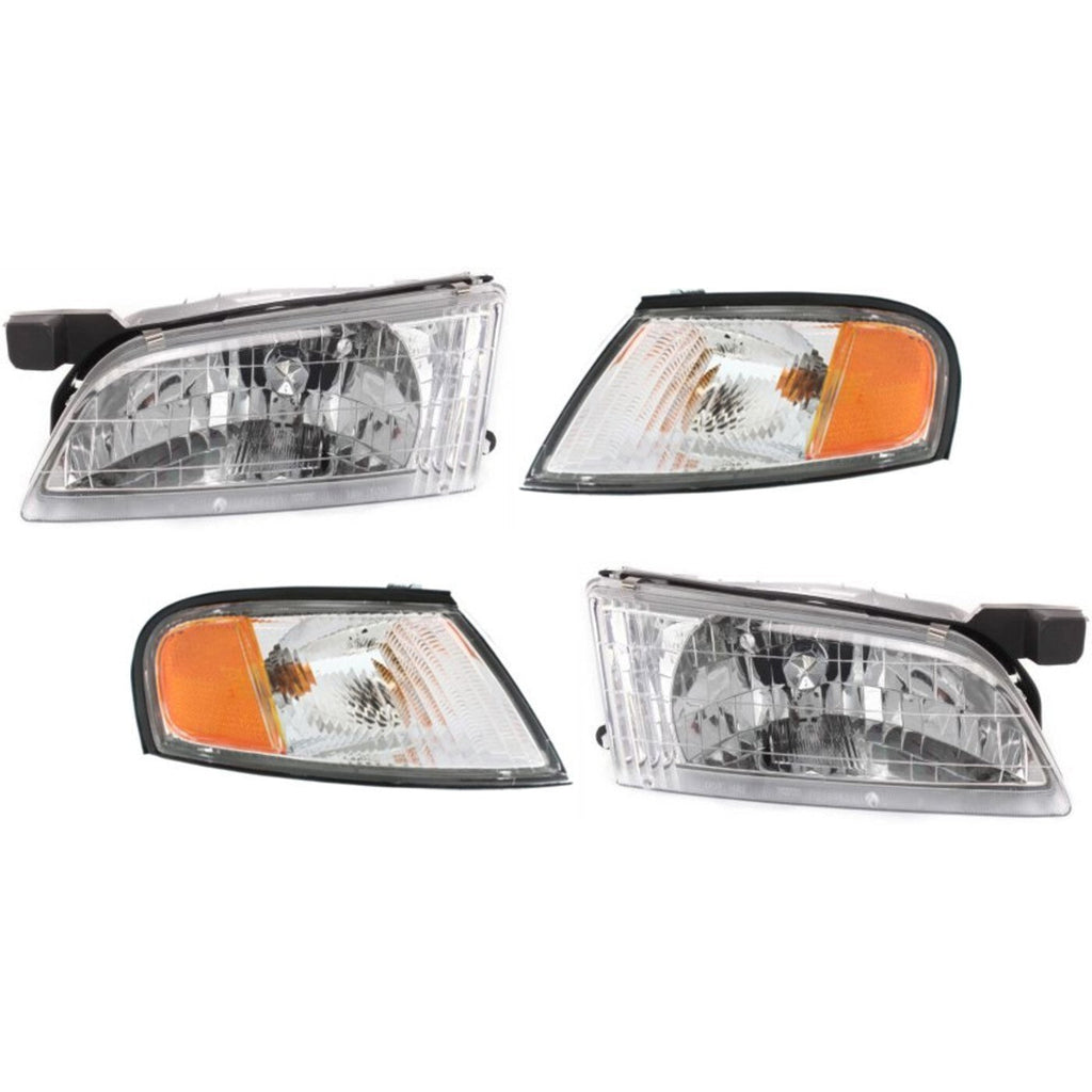 Headlight Corner Light Kit For 1998-1999 Nissan Altima Left and Right With Bulb