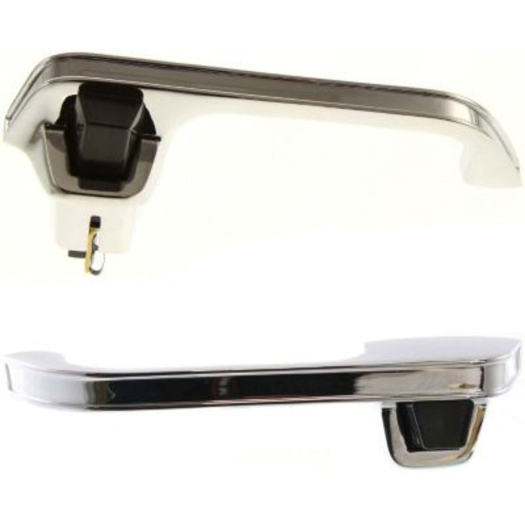Exterior Door Handle For 78-86 Chevrolet C10 87 R10 Set of 2 Front Chrome Metal