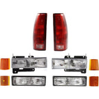 Headlight Kit For 1994-1998 GMC C1500 K1500 Suburban with Tail Light