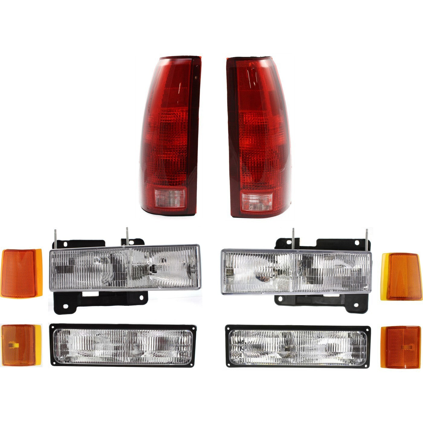 Headlight Kit For 1994-1998 GMC C1500 K1500 Suburban with Tail Light