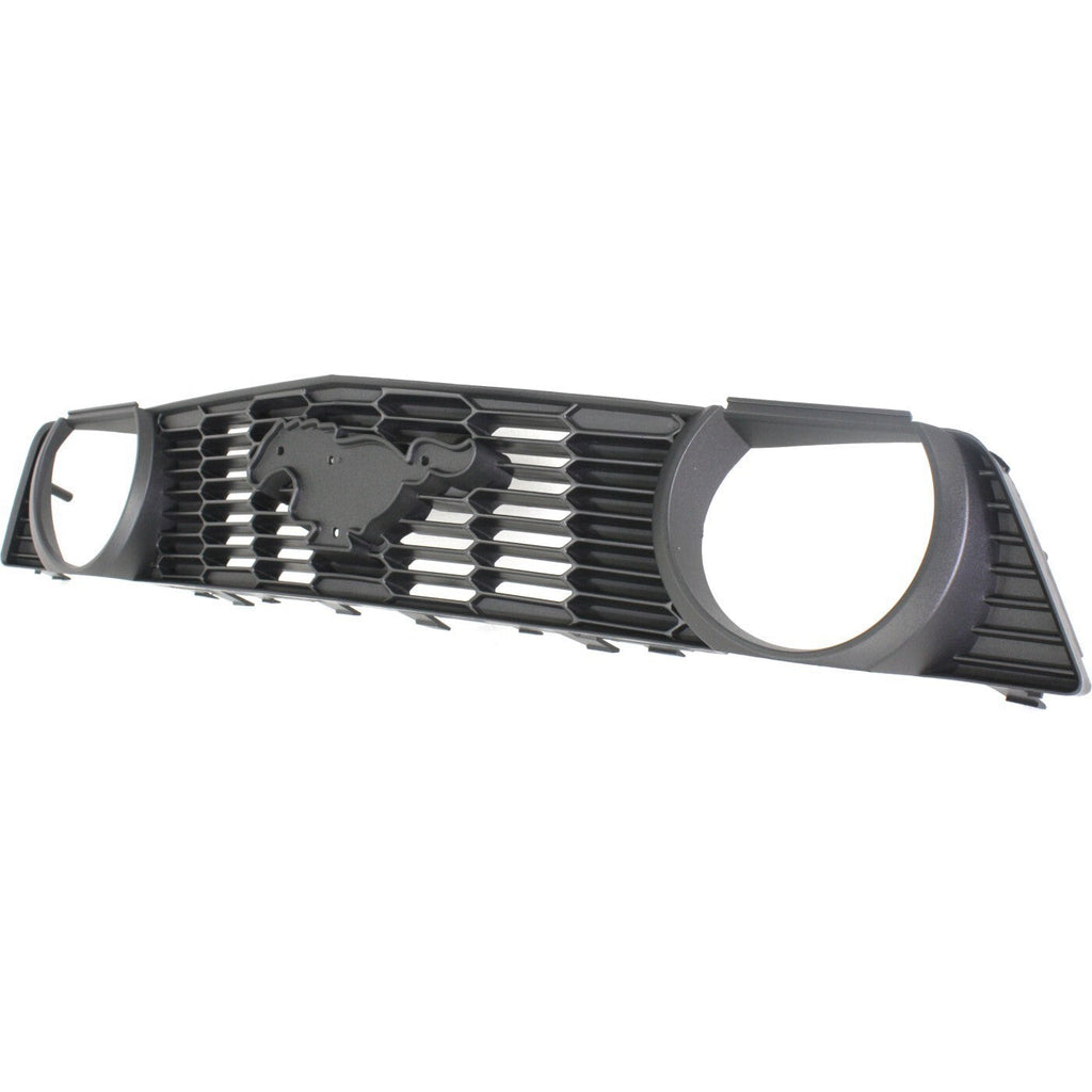 Grille For 2010-2012 Ford Mustang Textured Gray Plastic