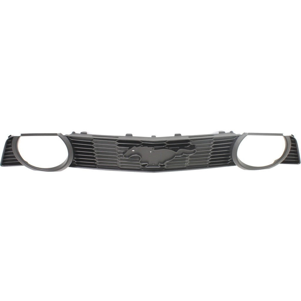 Grille For 2010-2012 Ford Mustang Textured Gray Plastic