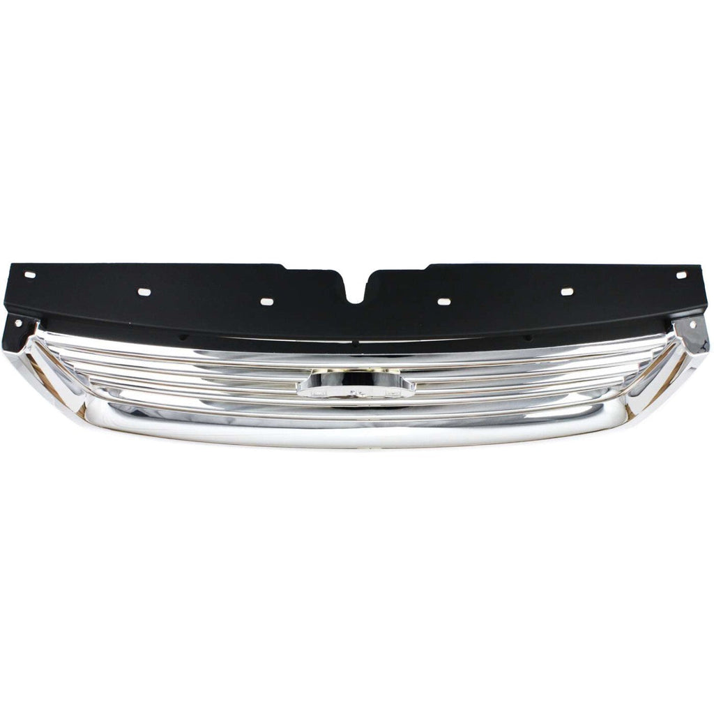 Grille For 2006-2010 Ford Explorer Chrome Shell w/ Black Insert Plastic