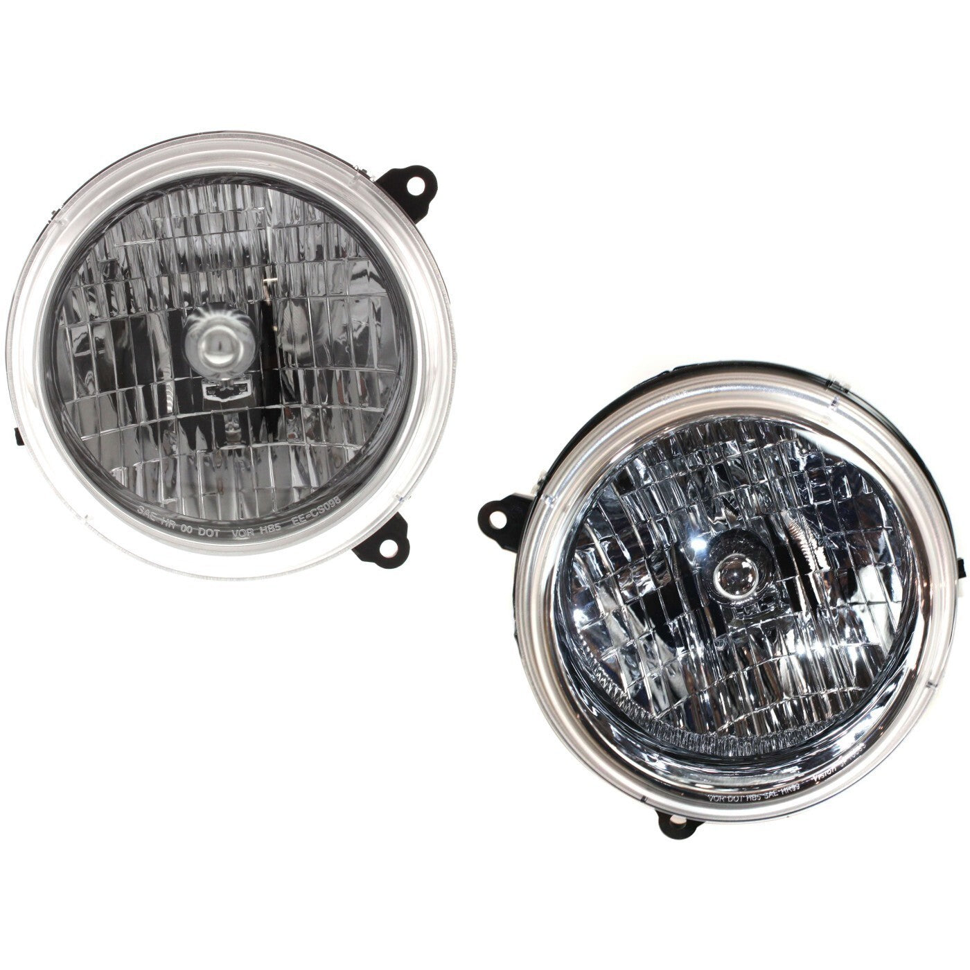 Driver and Passenger Side Headlights For Jeep Liberty 2002-2004 Halogen w/ Bulbs