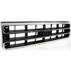 Grille For 89-91 Ford F-150 F-250 Chrome Shell w/ Silver Insert Plastic