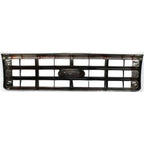 Grille For 89-91 Ford F-150 F-250 Chrome Shell w/ Silver Insert Plastic