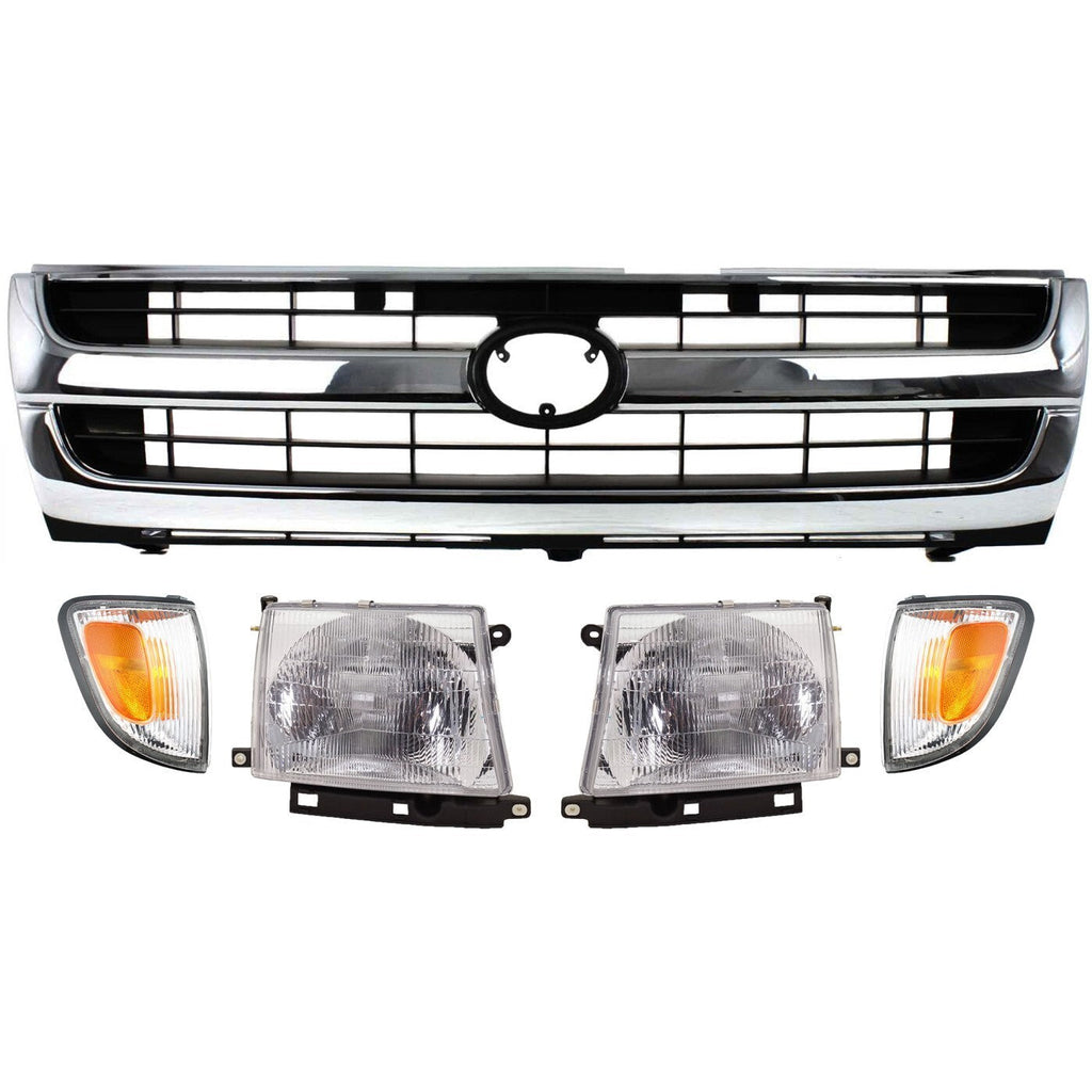 Grille Assembly Kit For 1997-2000 Toyota Tacoma Rear Wheel Drive Plastic 2WD