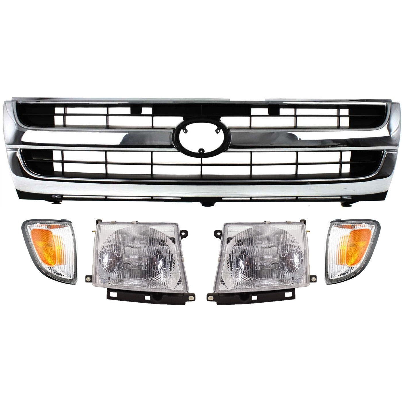 Grille Assembly Kit For 1997-2000 Toyota Tacoma Rear Wheel Drive Plastic 2WD