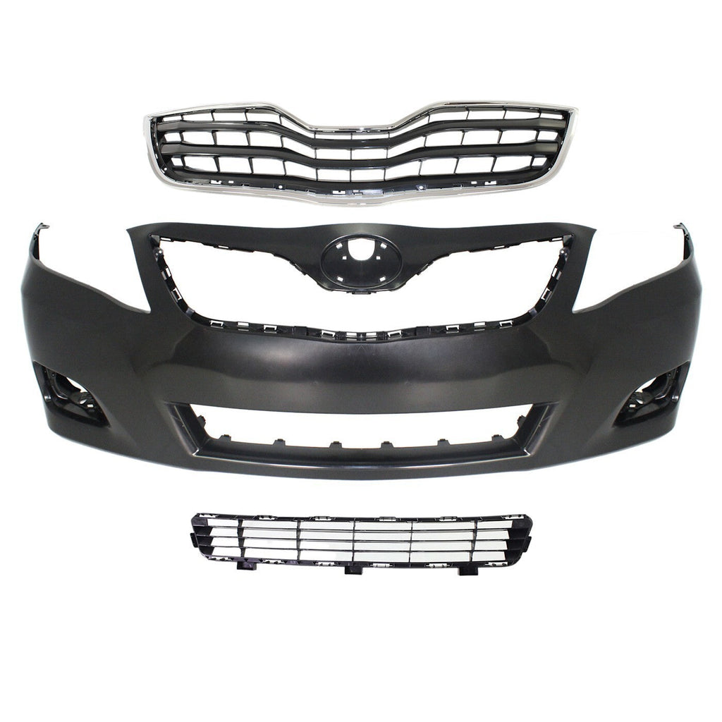 Front Bumper Cover Kit For 10-11 Toyota Camry Base/LE/XLE Model w/ Bumper Grille