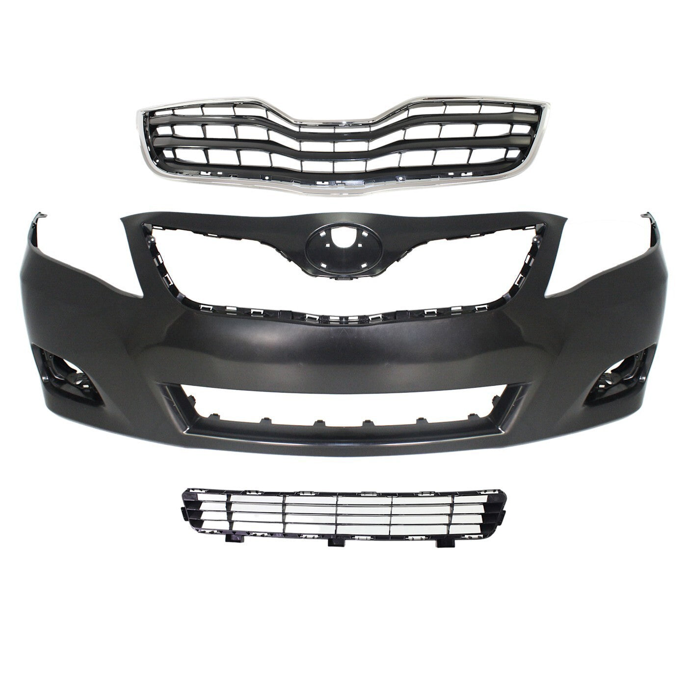 Front Bumper Cover Kit For 10-11 Toyota Camry Base/LE/XLE Model w/ Bumper Grille