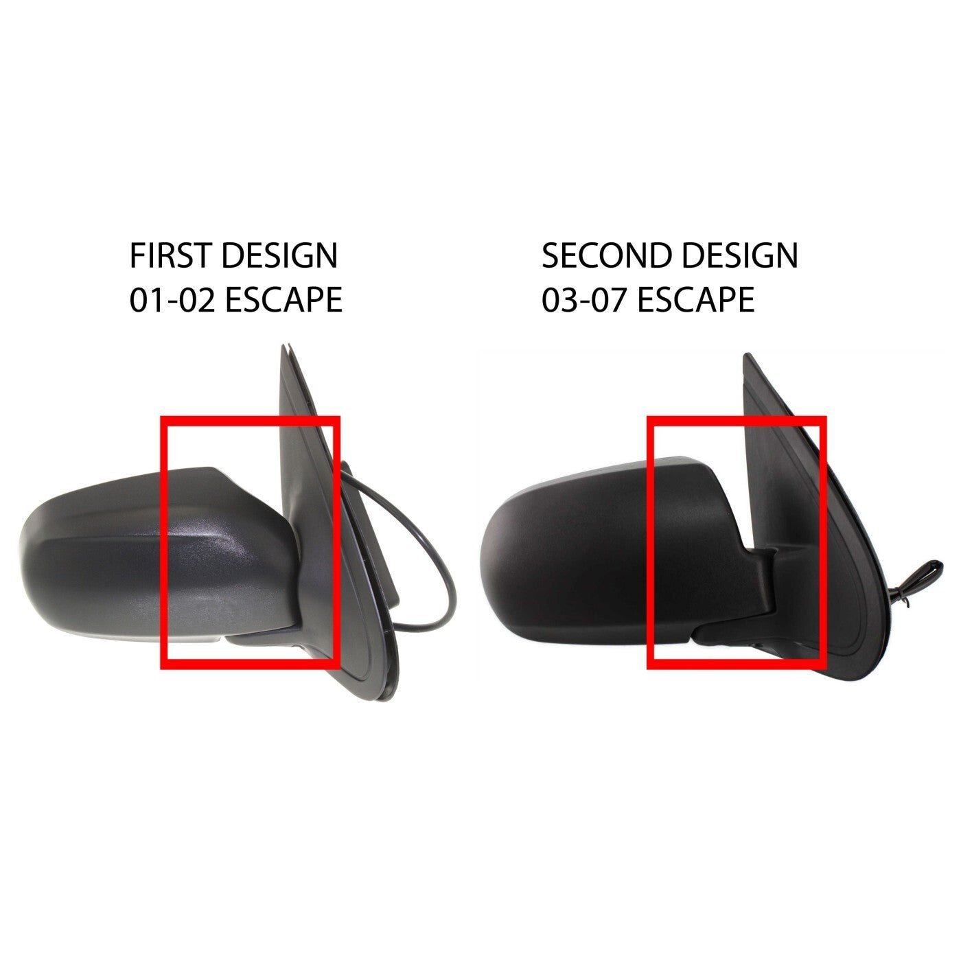 Power Mirror For 2001-2007 Ford Escape 2005-2007 Mercury Mariner Right Black