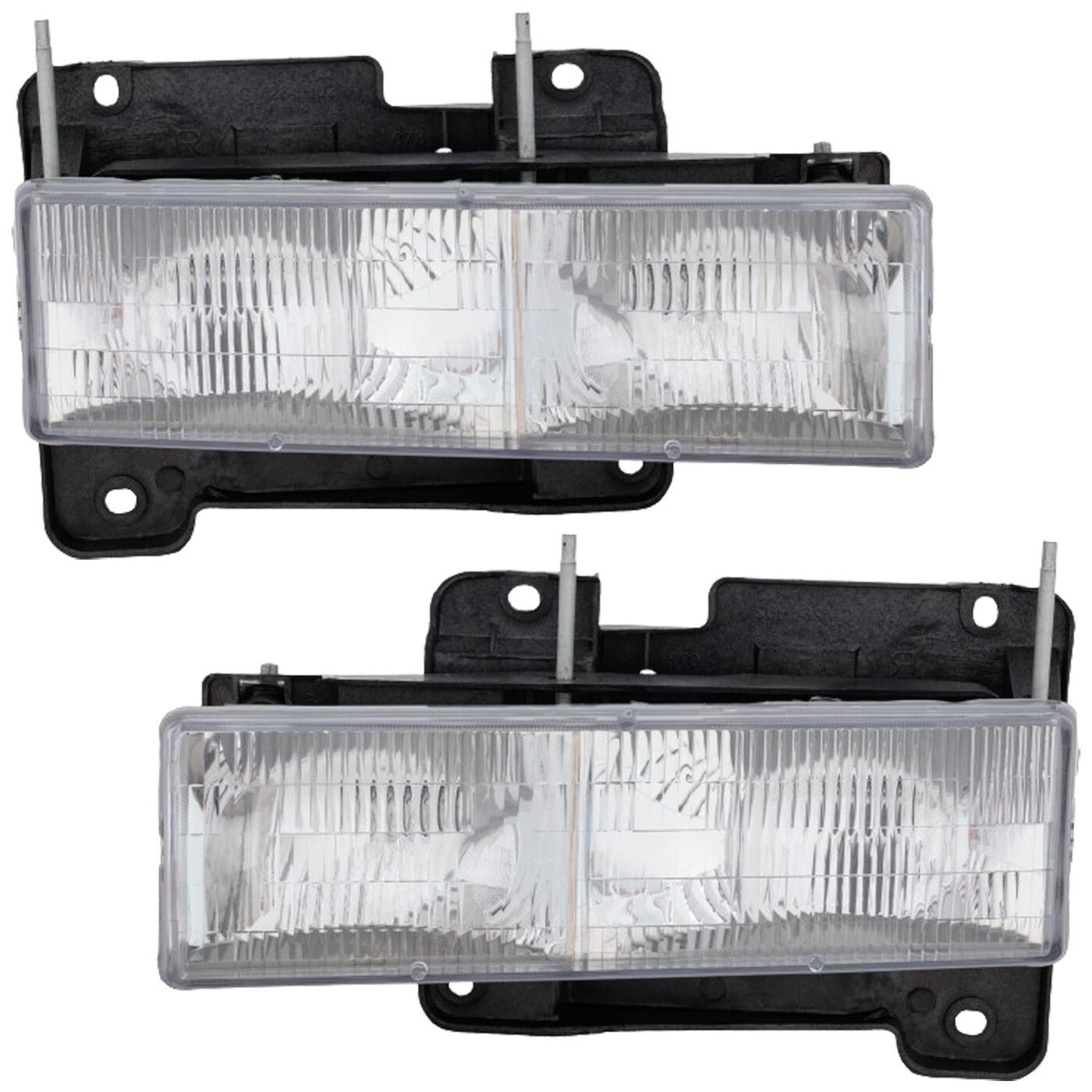 Headlights Lamps Pair For 1988-98 Chevy GMC C10 C/K Truck Chrome Composite Type