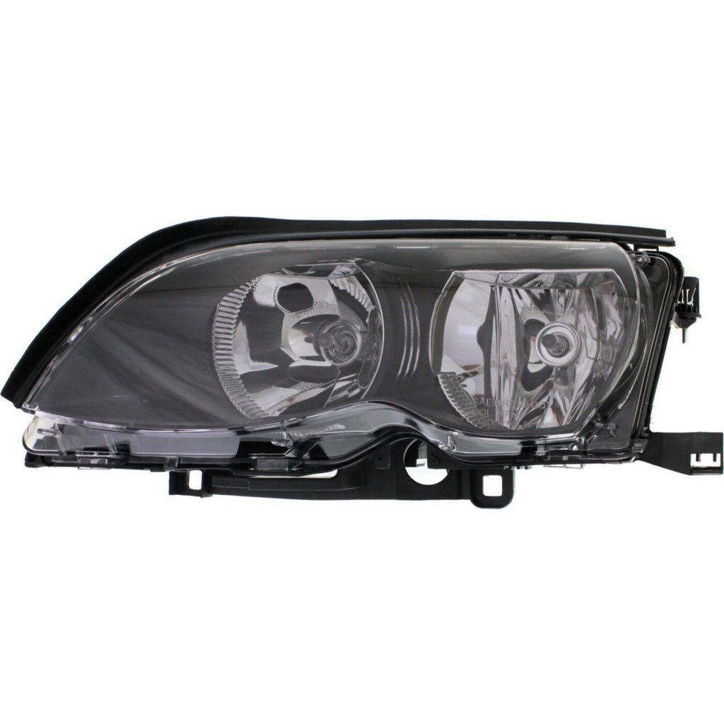 Left & Right Side Headlight For BMW 325i 2002-2005 Halogen w/ Bulbs Black Bezel