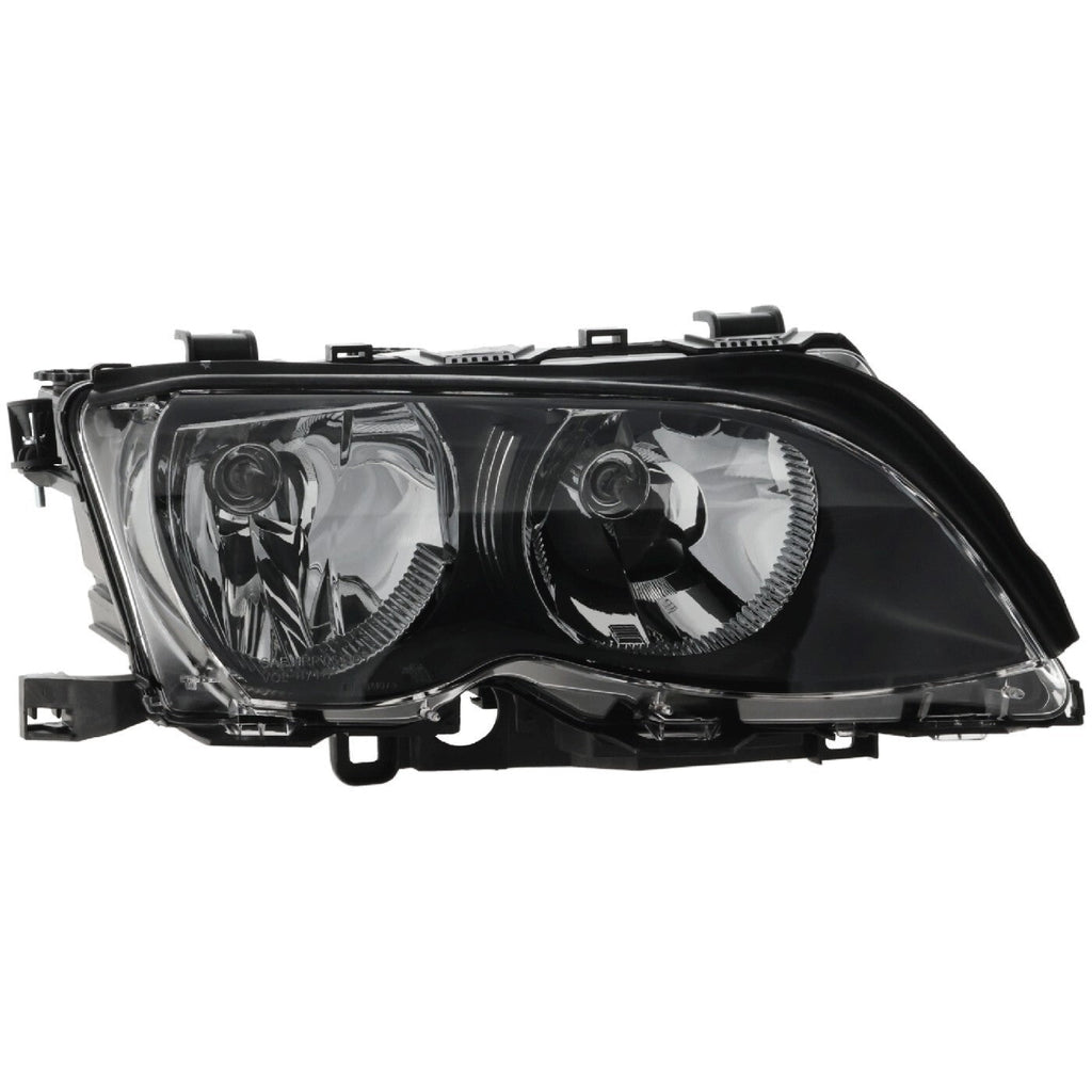 Left & Right Side Headlight For BMW 325i 2002-2005 Halogen w/ Bulbs Black Bezel