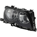 Left & Right Side Headlight For BMW 325i 2002-2005 Halogen w/ Bulbs Black Bezel