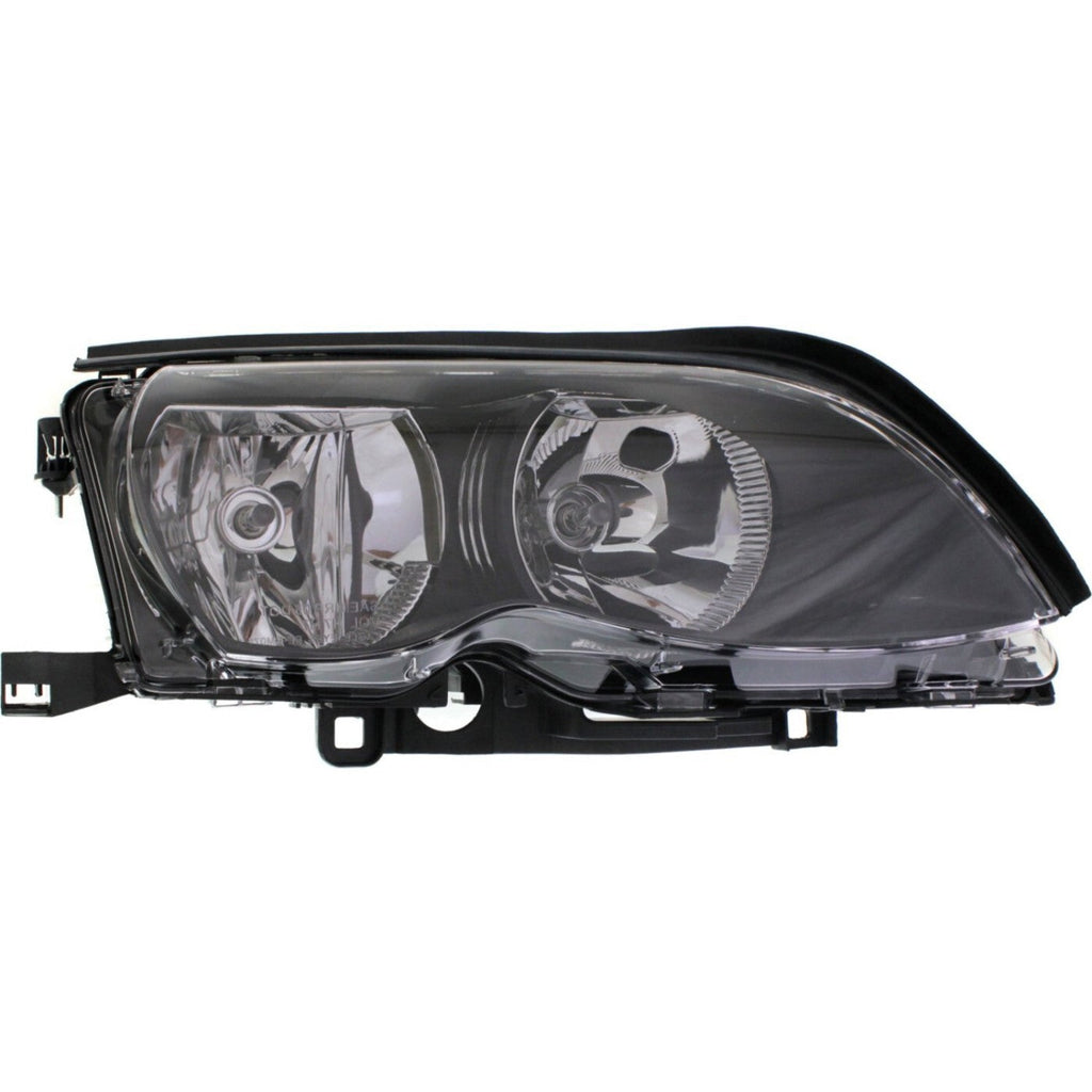 Left & Right Side Headlight For BMW 325i 2002-2005 Halogen w/ Bulbs Black Bezel
