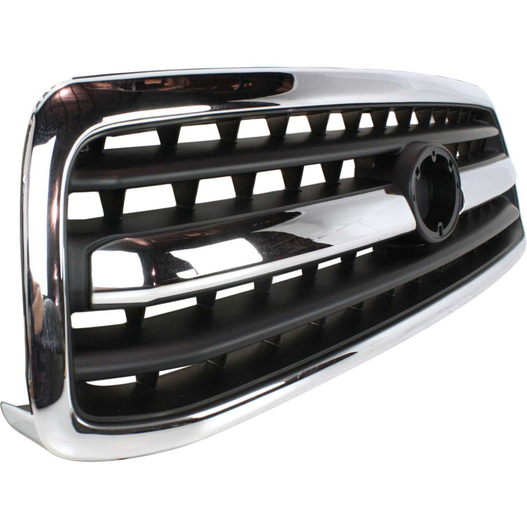 Grille For 2000-2002 Toyota Tundra Chrome Shell w/ Black Insert Plastic