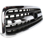 Grille For 2000-2002 Toyota Tundra Chrome Shell w/ Black Insert Plastic