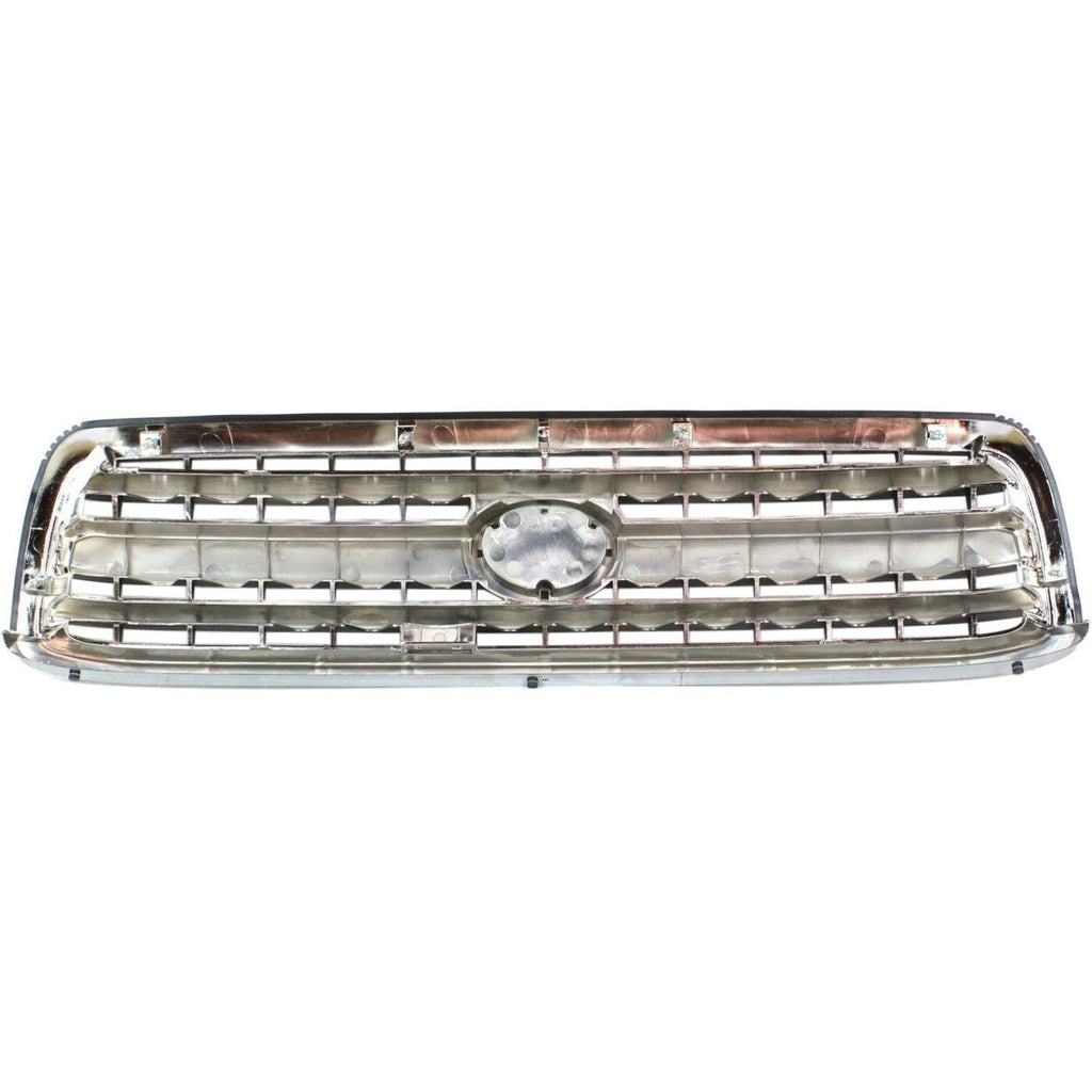 Grille For 2000-2002 Toyota Tundra Chrome Shell w/ Black Insert Plastic