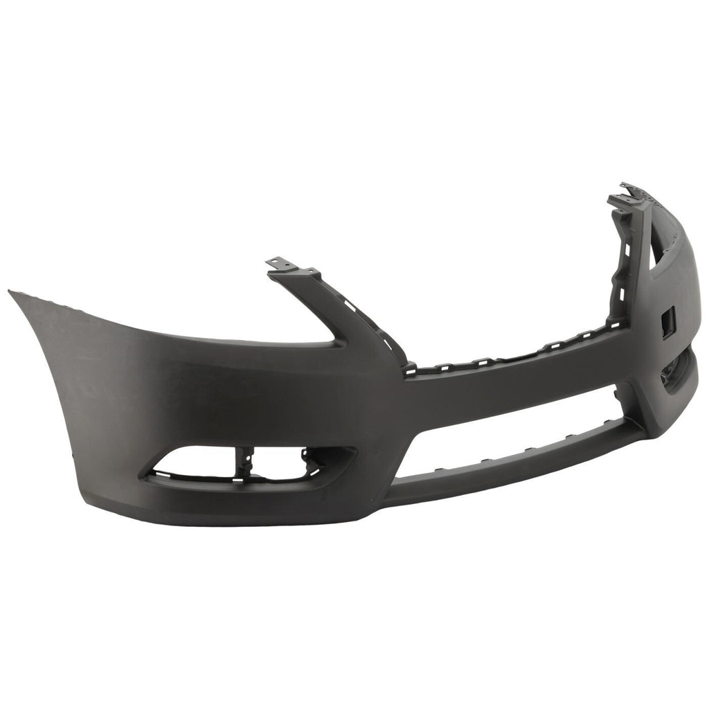 Front Bumper Cover For 2013-2015 Nissan Sentra With Fog Light Holes Primed