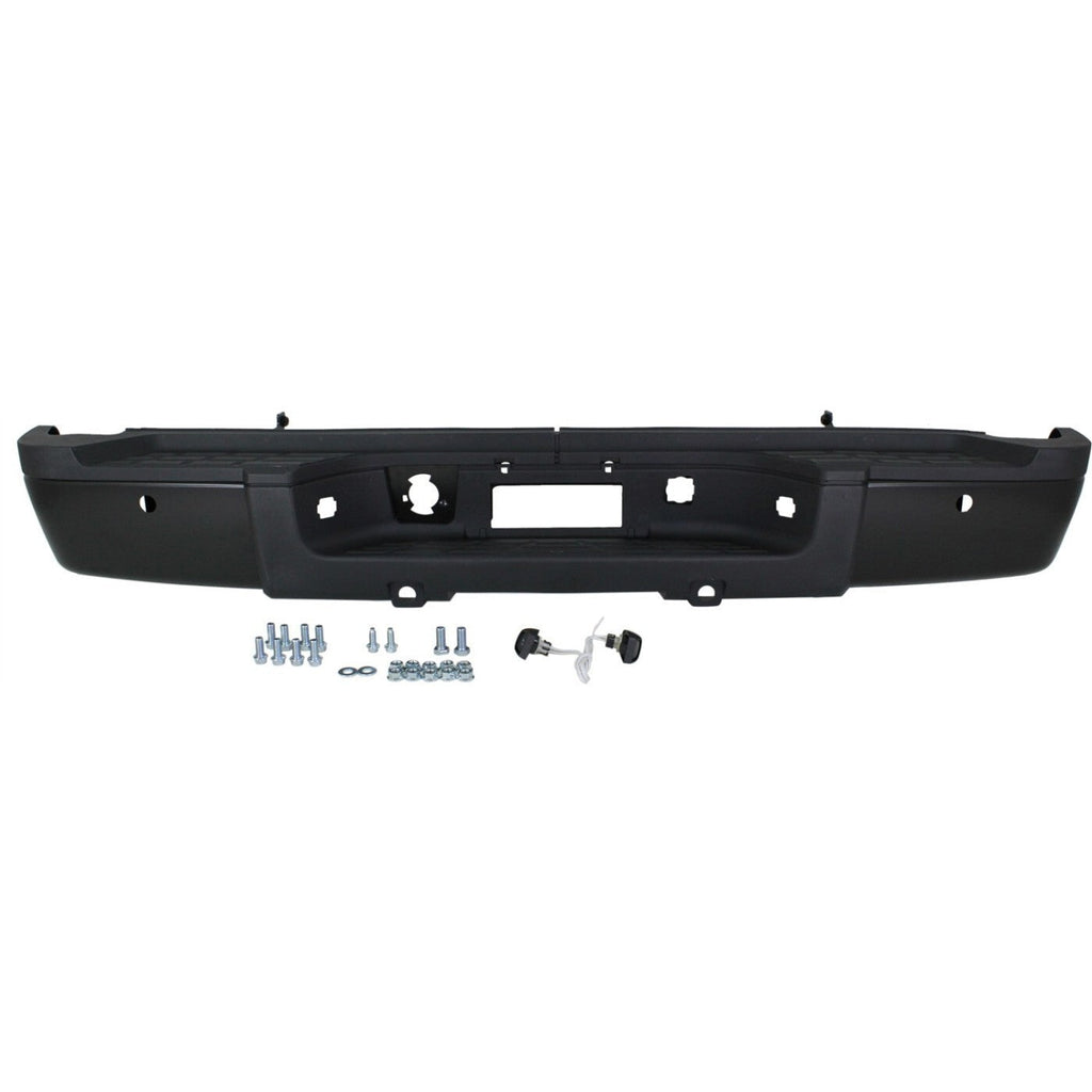 Step Bumper For 2011-2013 Silverado 2500 HD Sensor Holes Powdercoated Black Rear