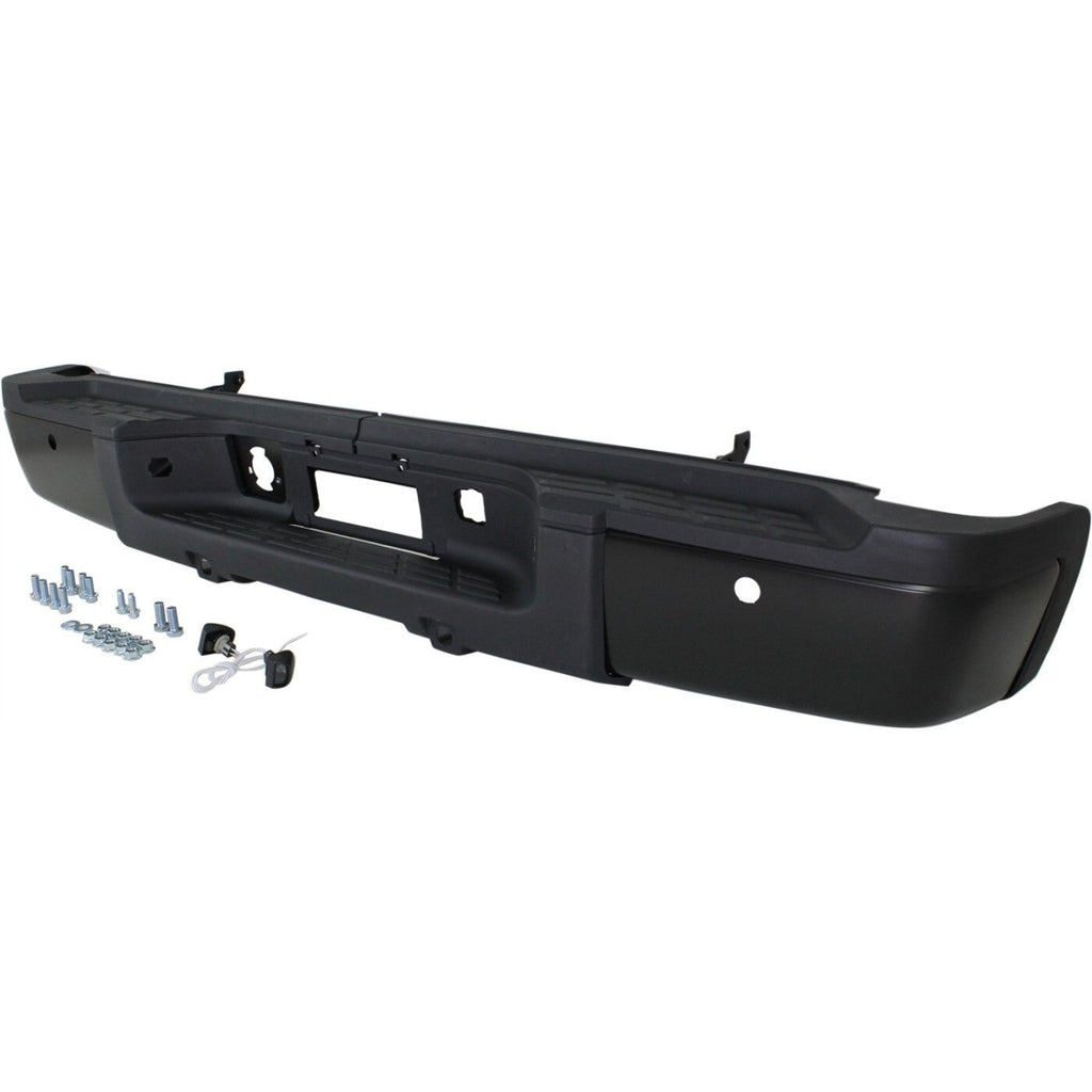 Step Bumper For 2011-2013 Silverado 2500 HD Sensor Holes Powdercoated Black Rear