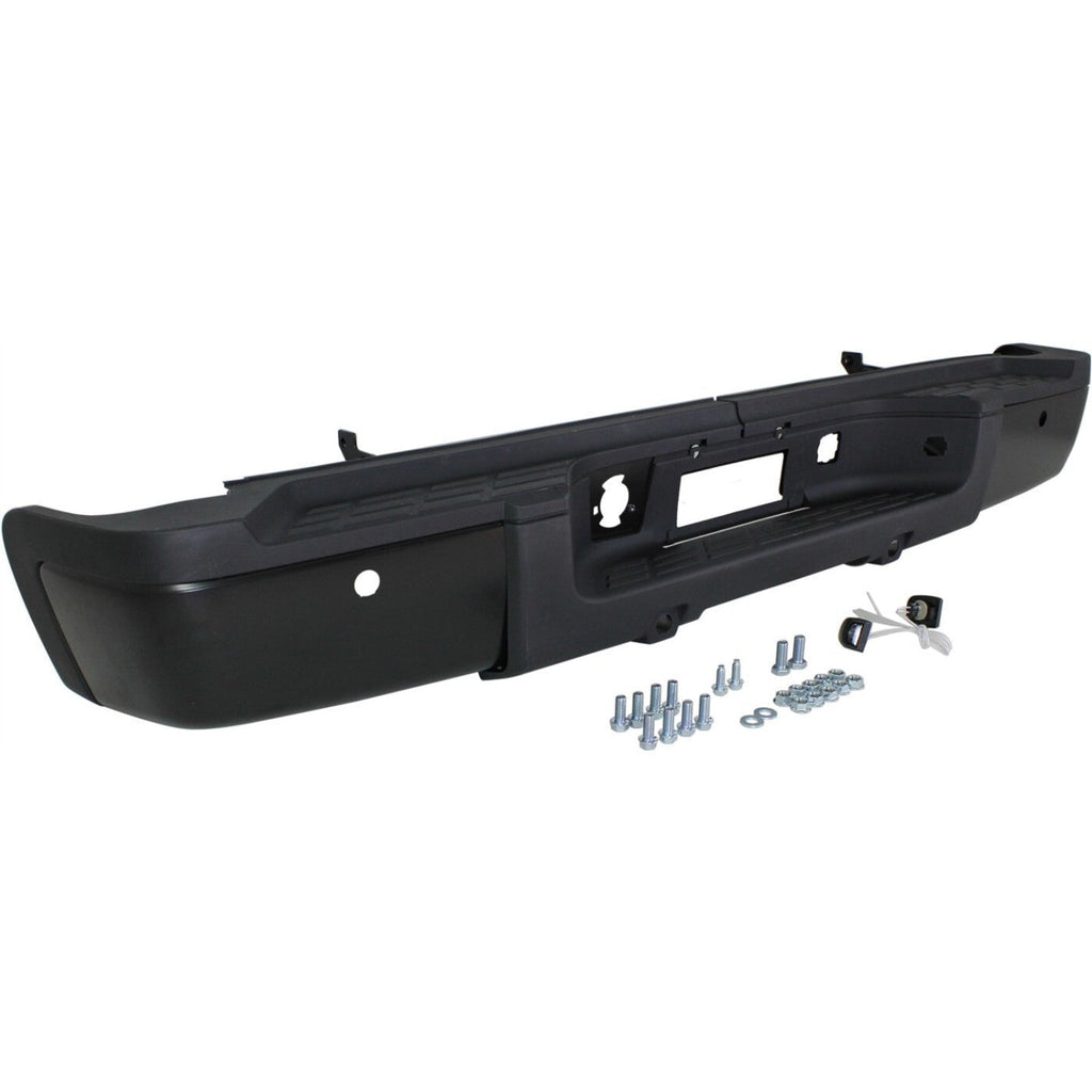 Step Bumper For 2011-2013 Silverado 2500 HD Sensor Holes Powdercoated Black Rear