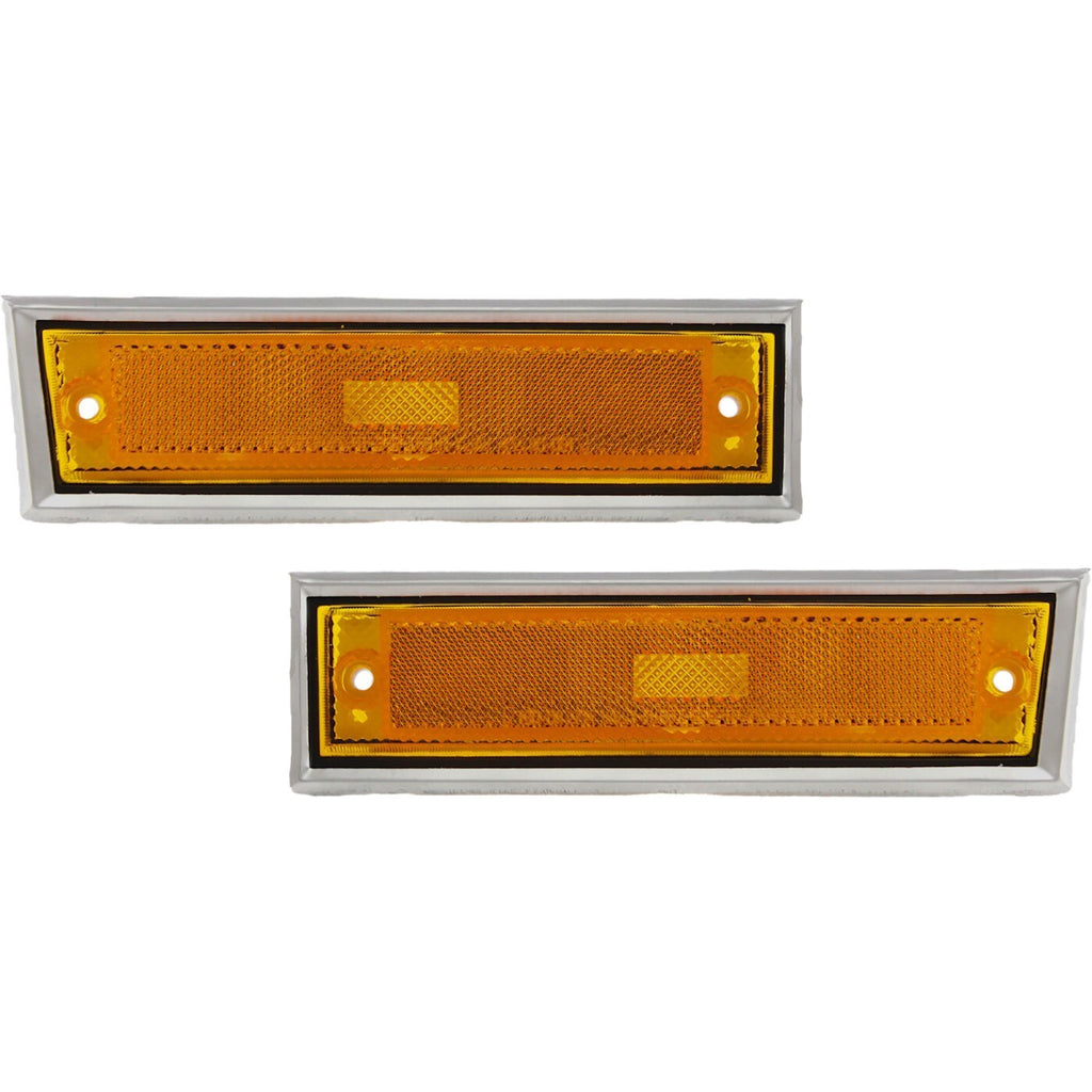 Side Chrome Bezel Marker Light Pair Set for Chevy Blazer GMC Jimmy C/K R Pickup