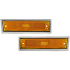 Side Chrome Bezel Marker Light Pair Set for Chevy Blazer GMC Jimmy C/K R Pickup