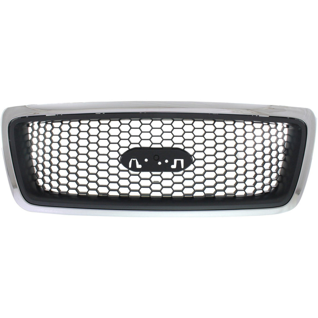 Grille Assembly For 2006-2008 Ford F-150 XLT Chrome Black