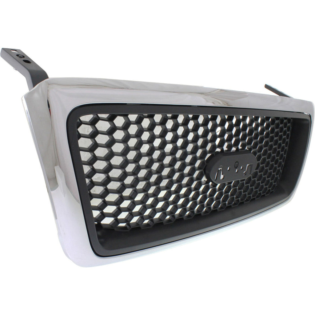 Grille Assembly For 2006-2008 Ford F-150 XLT Chrome Black